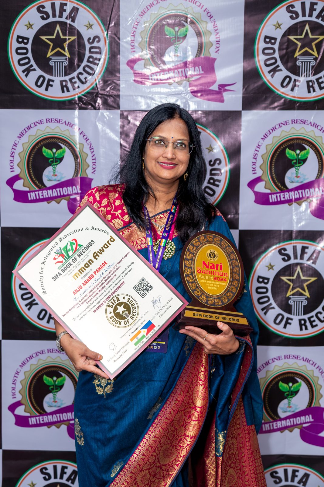 Anju Pahade honoured with a certificate of recognition